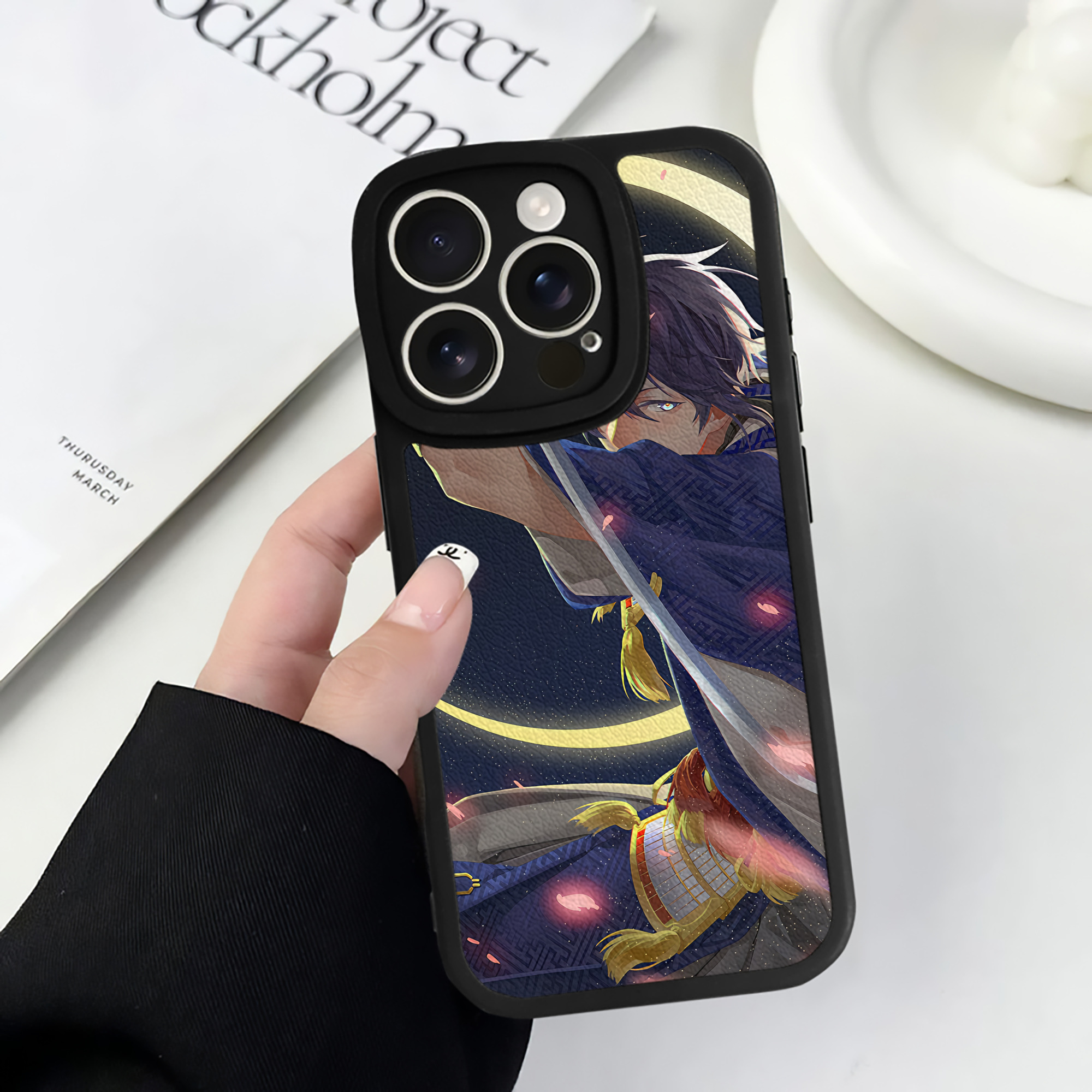 （画像用） 刀剣乱舞 Touken Ranbu 【iPhone 16シリーズ対応】シリコンスマホケース（レザー調） 材質：シリコン